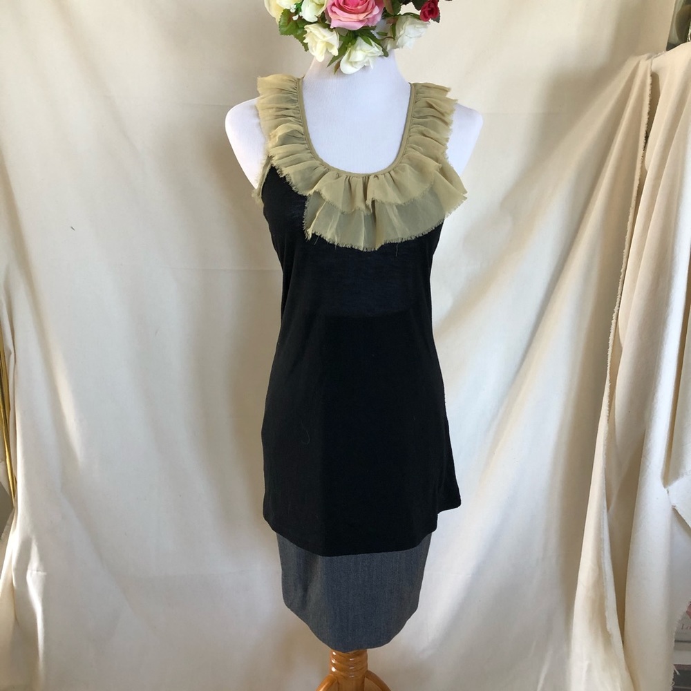 Asymmetrical Ruffles Long Tank/Tunic Top